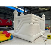 Château gonflable commercial blanc avec toboggan, en PVC, pour mariage, combo château gonflable pour location d'événements et fêtes