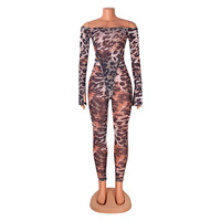 Vêtements pour femmes New Ladies One Shoulder Long Sleeve Leopard Print One Piece Tights Jumpsuits Pants Two Piece Women's Sets