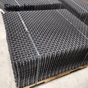 High Tensile 65Mn 45# steel wire Iron wire square Hole crimped wire mining screen mesh