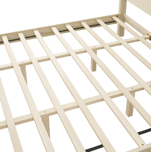 Lit plateforme moderne en bois taille King avec tête de lit réglable et convertible, pieds en bois massif, design de lit confortable - Product Image 6