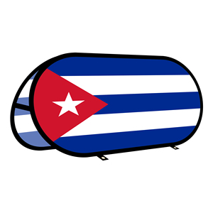 Bannière ovale Cuba Pop-up en tissu tricoté warp-knit pour la promotion publicitaire en extérieur, tente extérieure - Product Image 1