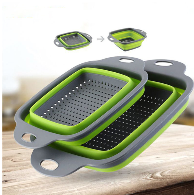 2 шт., Силиконовый складной дуршлаг для кухонной раковины