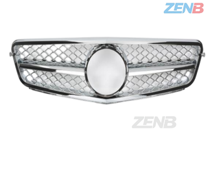 Rejilla de malla plateada <span class=keywords><strong>W204</strong></span> SL para <span class=keywords><strong>Mercedes</strong></span> Benz <span class=keywords><strong>Clase</strong></span> <span class=keywords><strong>C</strong></span> 2007-2014, marco cromado y moldura de repuesto para la rejilla del parachoques delantero - Product Image 5