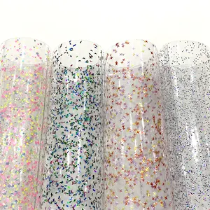 China Glitter Star Leaf Pailletten Transparante Plastic Pvc Filmfiche Roll Voor Decoratie Accessoires