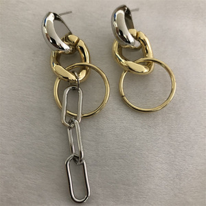 PJ-M064 2022 INS Vàng Thép Màu Khâu Kim Loại Bông Tai Trang Sứ<span class=keywords><strong>c</strong></span> Thời Trang Stud Charm Bông Tai Thả Bông Tai - Product Image 5