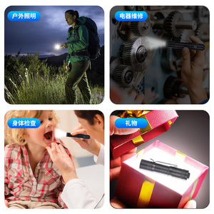 Mini Led Flashlight Aa Battery Powered Portable <b>Pen</b> Light Strong <b>White</b> Light With Clip For Daily Use - Product Image 4