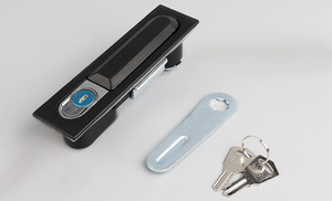 Serrure à poignée escamotable encastrée en alliage d'aluminium noir pour panneau plat, avec <span class=keywords><strong>clé</strong></span>, durable, pour porte de placard HC - Product Image 3