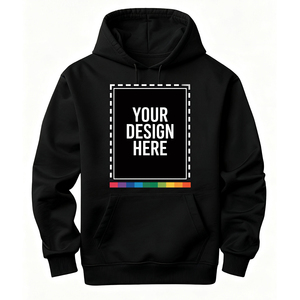 Sweat-shirt en coton et polyester mélangé, respirant, anti-froissement, à séchage rapide, promotionnel, personnalisé, écologique, en gros, entrepôt américain, noir - Product Image 1