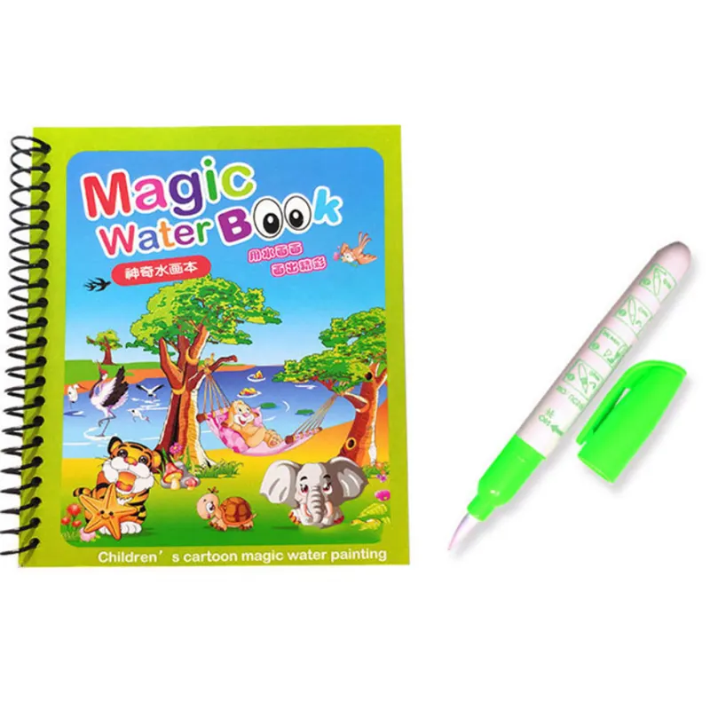 Reusable Kids Drawing Album Water Paint Coloring Book Nursery School Supplies with Doodle Pen Kids Educational Toy