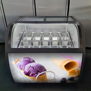 <span class=keywords><strong>Vitrine</strong></span> Réfrigérée <span class=keywords><strong>pour</strong></span> Glaces, Gelato et Bâtonnets Congelés – <span class=keywords><strong>Congélateur</strong></span> de Présentation Professionnel - Product Image 1
