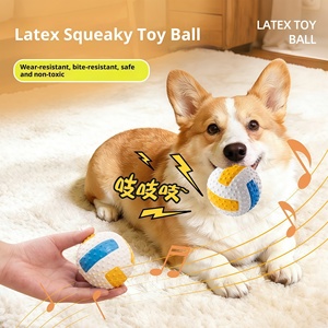 Best-selling Squeaky Bite Resistant Latex Elastic Balls for <strong>Dogs</strong> Chew <strong>Toys</strong> Cartoon Pattern to Relieve Boredom for Teething <strong>Dogs</strong> - Product Image 2