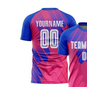 Camiseta de Fútbol Rosa y Azul de Manga Corta, Ligera, Transpirable y de Secado Rápido, Uniforme Deportivo para Entrenamiento y Partidos - Product Image 3