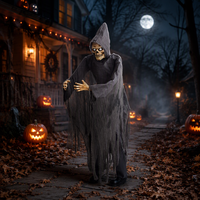Décorations motorisées à capteur de mouvement pour scène d'horreur extérieure, thème Chasseur d'âmes perdu, pour Halloween, maison hantée, parc d'attractions, salle d'évasion
