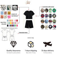 Ensemble 2 pièces personnalisé pour femme : Sweat-shirt oversize à demi-zip et short, 100 % coton, avec logo personnalisé, survêtement décontracté et sportif pour femme
