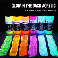 Ensemble de peinture acrylique phosphorescente de 8 couleurs, 20 ml, pigment fluorescent pour la peinture sur céramique et sur verre