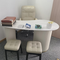 Chaise de bureau de salon de beauté de style bois moderne simple, table de consultation médicale avec panneau de détection de la peau pour salle de consultation de beauté