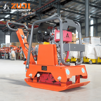 Compacteur de plaques vibrant pour asphalte ZUJI PC150 à moteur essence 6,6 CV, certifié CE, avec moteur à haute efficacité et marche arrière, pour travaux de terrassement
