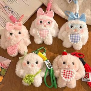 Porte-clés lapin en peluche, fausse fourrure, forme 3D, pendentif mousqueton doux, jouet décoratif pour sac ou sac à dos - Product Image 1