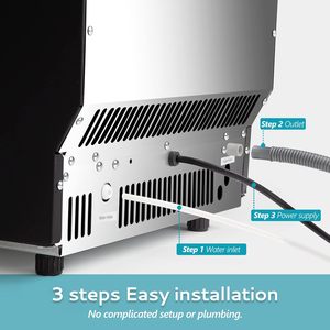 Máquina de Hielo Comercial EUHOMY, Producción Diaria de 95 lb, Capacidad de Almacenamiento de 33 lb, Acero Inoxidable, Independiente, para Debajo del Mostrador - Product Image 4
