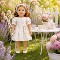 Vêtements pour poupée modèle de 18 pouces, robe à volants fleurie, chaussures Mary Jane, ensemble 2 pièces, mini-tenue douce, couleur personnalisable, échelle 1:4, OEM