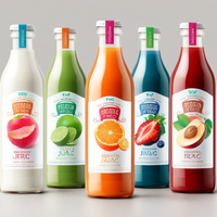 Étiquette personnalisée pour bouteille de jus de fruits et légumes avec illustration