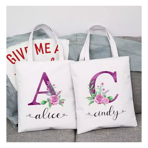<span class=keywords><strong>Sac</strong></span> Fourre-Tout d'Épaule en Toile de Coton Écologique pour Femmes, Imprimé, pour Courses Quotidiennes ou Cadeau, avec Anses - Product Image 4