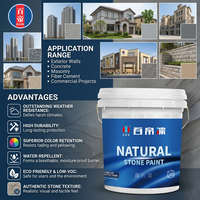 Peinture Murale Extérieure Effet Pierre Naturelle à Base d'Eau, Texture Granit, Imperméable et Anti-Décoloration pour Villas et Bâtiments