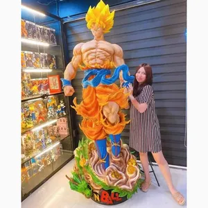 Werksverkauf Dragon Ball Z individuelle Lebensgröße 1:1 Fiberglas Harz Drachenball Vegetarienstapel große Anime Gukong-Figur Statue