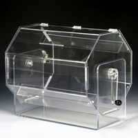 Boîte à billets de tombola, boîte à monnaies, boîte à suggestions, urne de vote en acrylique transparente sur pied, grande taille, personnalisable
