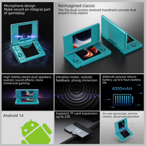 <span class=keywords><strong>Console</strong></span> de jeu portable open source Anbernic RG DS avec coque rabattable, écran double de 4,0 pouces, <span class=keywords><strong>Android</strong></span> 14, 20 000+ jeux intégrés, Wi-Fi - Product Image 3