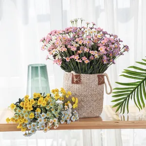 Fleur artificielle boule de fleur au toucher réel chrysanthème plantes vertes PE 15 tête petite marguerite en mousse pour décoration de Table murale de mariage