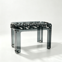 Table de baby-foot professionnelle de luxe pour intérieur, en acier inoxydable 304, verre trempé noir, personnalisable pour adultes