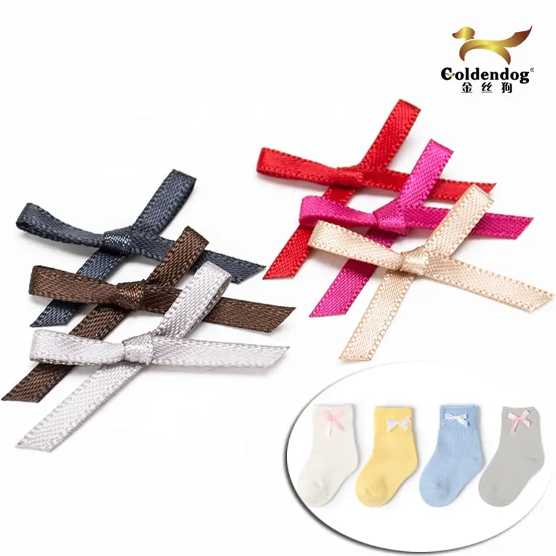 Wholesale 3mm women underwear small satin lingerie bows mini ribbon bow for girls socks and baby clothes decorative