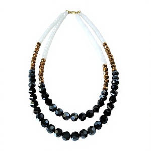Collier bohème en résine de jade avec chaîne plaquée or et accents en pierre naturelle, bijoux de mode unisexe, cadeau de fête pour femme - Product Image 2