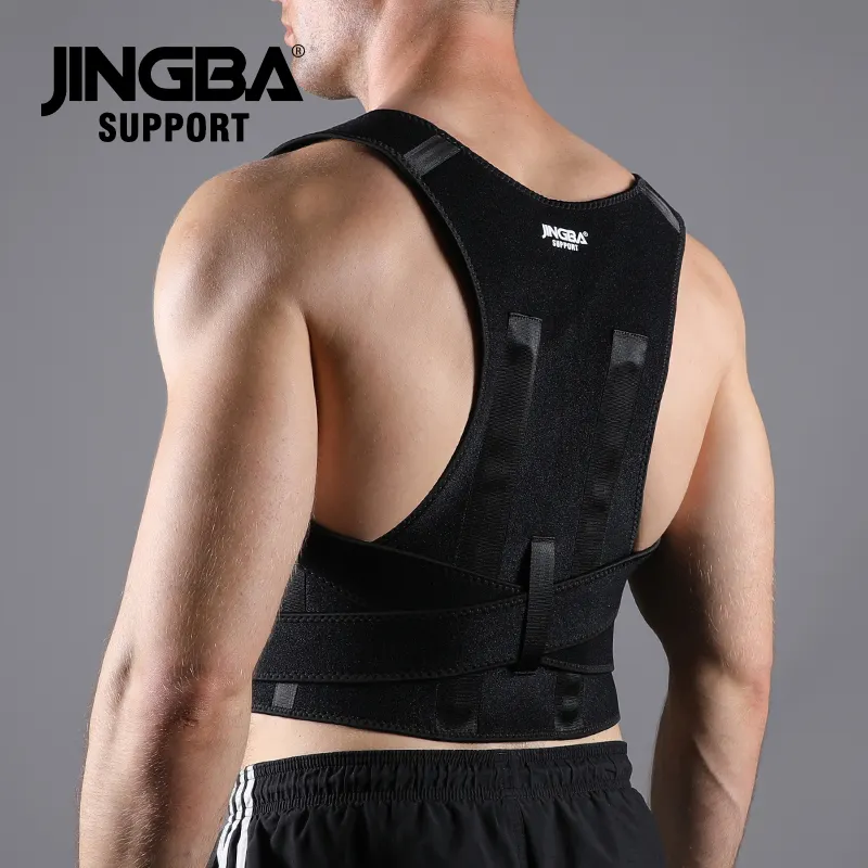 JINGBA OEM/ODM調整可能なバックショルダーポスチャコレクターベルトはあなたの体を再形成しますホームオフィススポーツ鎖骨脊椎サポート