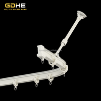 Rail de rideau en forme de L, en forme de U, courbé, en métal, suspension suspendue, tige télescopique à montage au plafond, tige extensible
