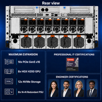 OEM 网络 ThinkSystem SR780a V3 双路 Intel Xeon 第 5 代 4TB DDR5 8x HGX H200 NVLink GPU 人工智能训练 HPC 5U 服务器