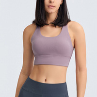 Soutien-gorge de sport pour femme, nouveau design personnalisé, réversible, réglable, haute résistance, respirant, extensible dans quatre directions, maintien moyen, fermeture avant