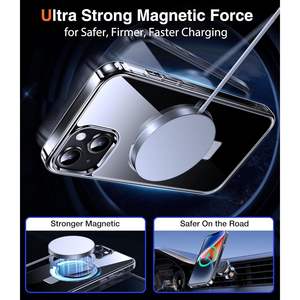 Funda para iPhone 13 14 con Anillo Magnético Transparente y Soporte, Compatible con Funda de Teléfono con Acabado de Espejo Transparente - Product Image 5