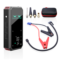 Unité de pompe à air multifonctionnelle avec fonction de démarrage par batterie 12V, éclairage et recharge de téléphone portable.
