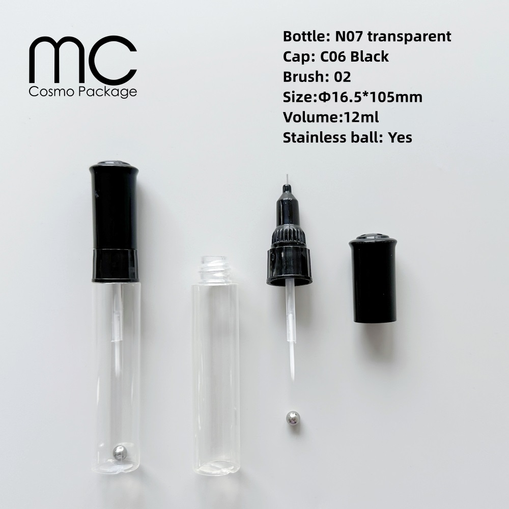 Bottiglia Trasparente N07 + Tappo Nero C06 + Sfera