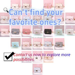 Kindermode Bloemen- en konijnenversiering Schattige handtas Mini metalen ketting schoudertas Fluwelen handtas met parelketting - Product Image 6