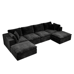 Modular <b>Convertible</b> Sectional Sofa Set Upholstered Compressed Couch for Apartment Living Room - Product Image 6