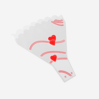 Deux tons à pois pêche coeur imprimé BOPP Transparent fleur emballage manchon étanche multi-branches sac en plastique magasins de fleurs