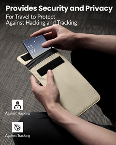 Pochette de protection RFID anti-traçage, sac <span class=keywords><strong>Faraday</strong></span>, bloqueur de signal pour téléphone portable, carte, clé de voiture, wifi - Product Image 5