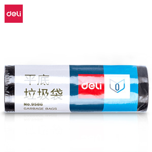 Deli Flat Bottom Garbage Bags 45x50cm Black 30 Pcs Per Pack Disposable Household Use - Product Image 1