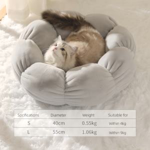 Cama de Peluche Ecológica y Suave para Mascotas, Diseño de Princesa, para Perros y Gatos, con Patrón Sólido - Product Image 3