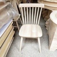 Chaises de salle à manger Windsor en bois massif de style mi-siècle, design en bois naturel pour usage domestique, commercial, restaurant et salon
