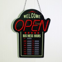 Gran iluminado para negocios Programa ovalado Control de tiempo Hora Abierto Led Business Sign