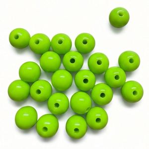 Venta al por Mayor de Bolas Acrílicas Redondas de un Solo Color, 500G/Bolsa, con Orificio Preperforado, Suaves, para Pulseras y Manualidades - Product Image 3